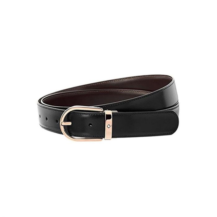 Montblanc Black / Brown Leather Reversible Mens Belt